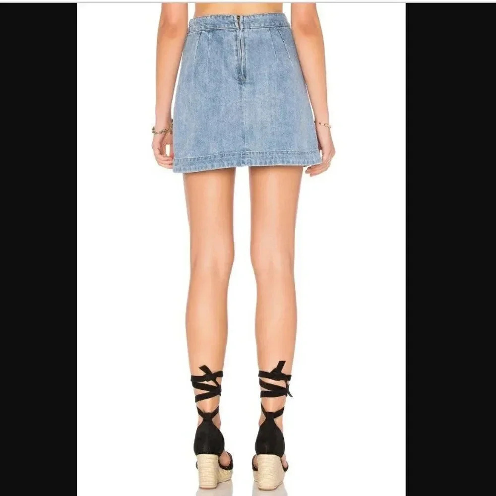 Free People Denim Lace Up Skirt - Picture 4 of 7
